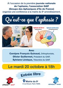 A l&rsquo;occasion de la première journée nationale, l&rsquo;association GAIF (organise une conférence à la mairie du 9e arrondissements, le 20 oct. à 18h.